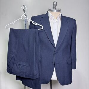 Classic Navy Pinstripe Men's Suit - Two-Piece Blazer and Trousers
